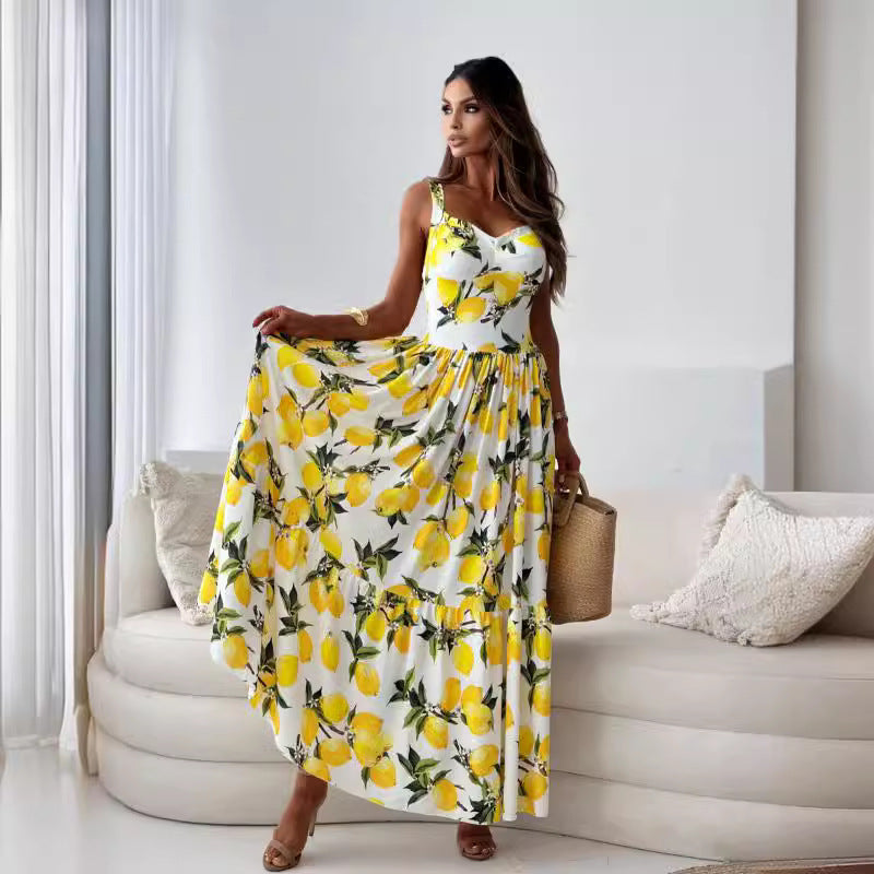 Women's Elegant Long Dress With Print