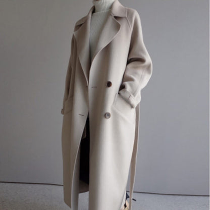 Women's Long Coat in Whipped Wool