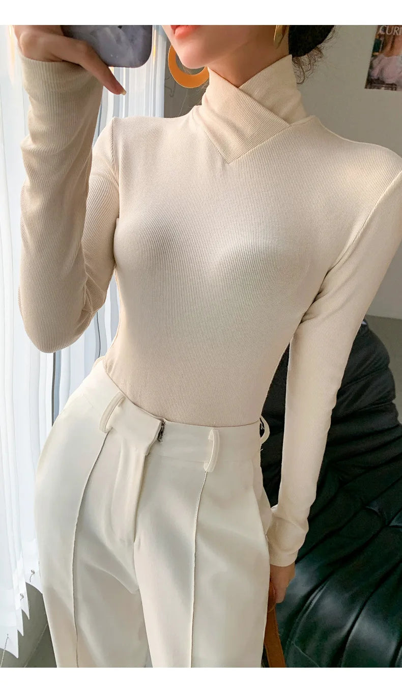 Collared Thermal Blouse