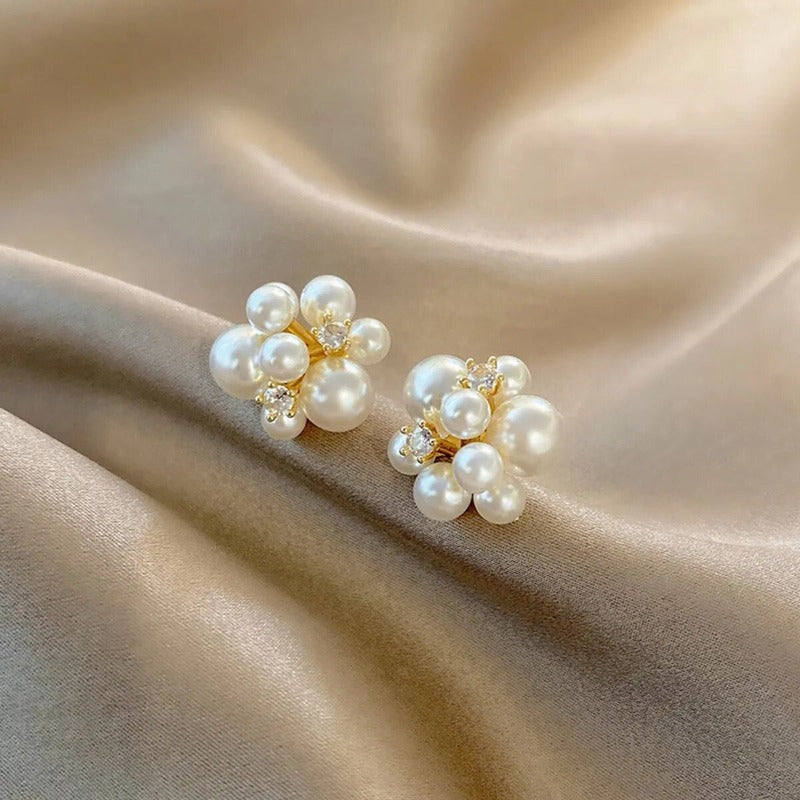 Flower Earring with Pearls