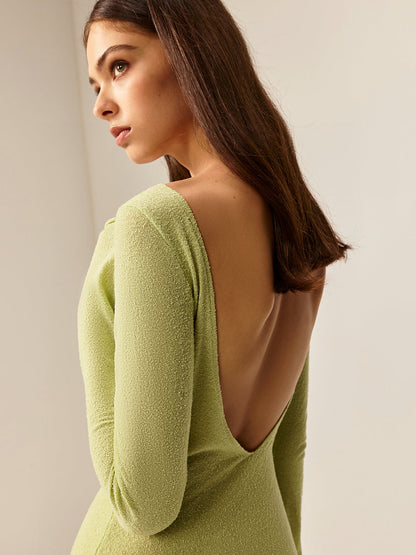 Backless Sweater Short Dress