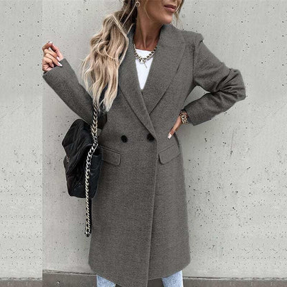 Women's Long Coat in Whipped Wool