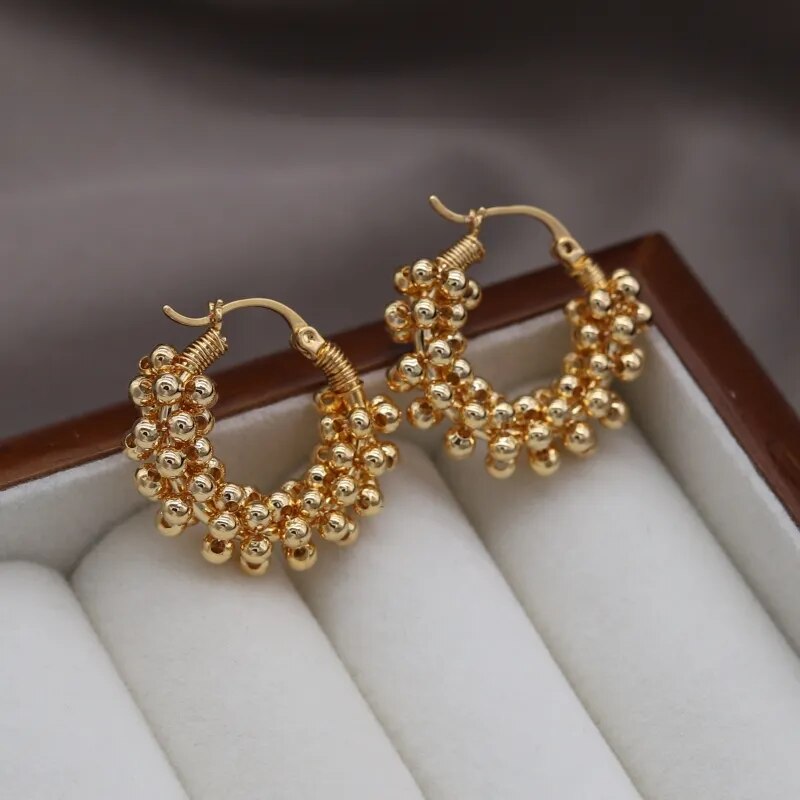 18k Gold Plated Pearl Hoop Earring