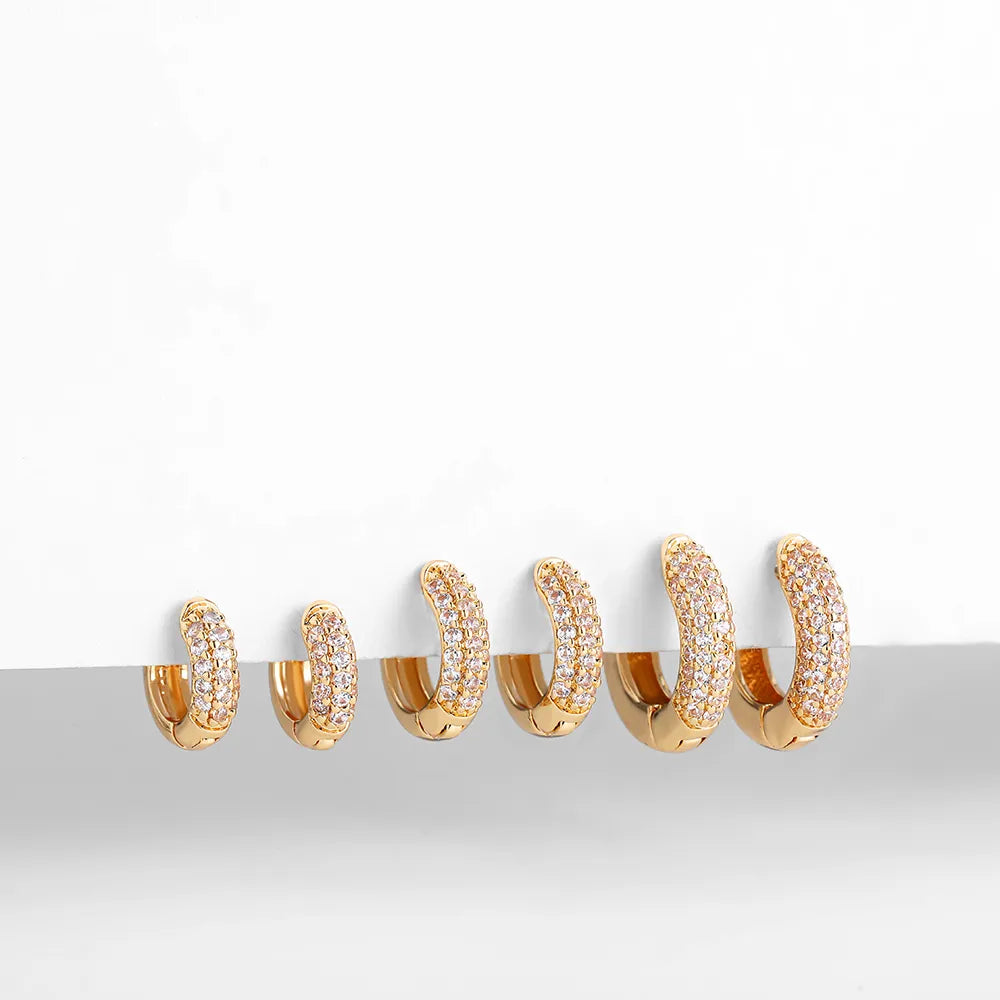 Zirconia-studded Trio Earring