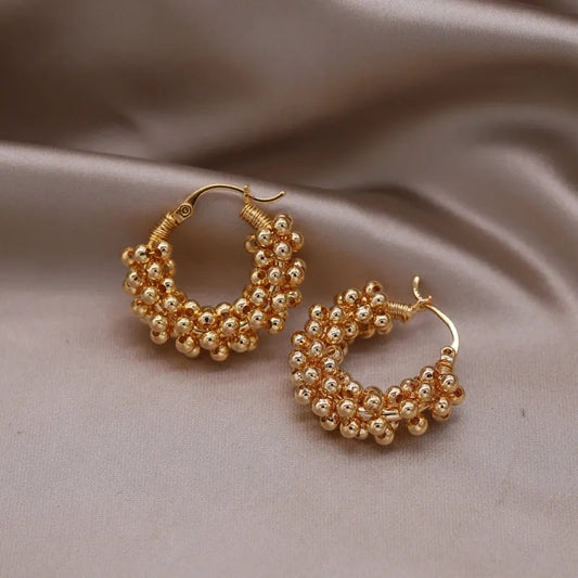 18k Gold Plated Pearl Hoop Earring