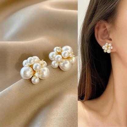 Flower Earring with Pearls