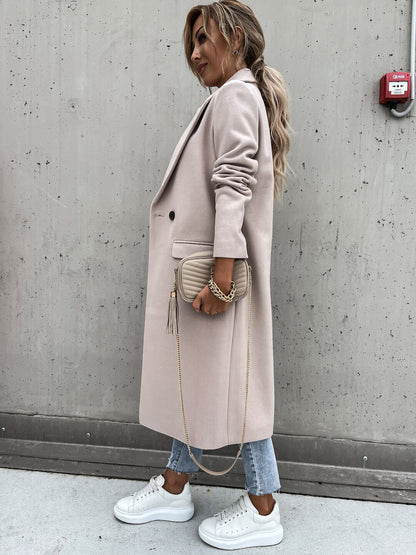 Women's Long Coat in Whipped Wool