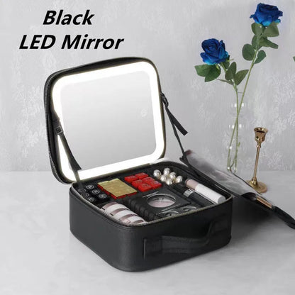 Women's LED Mirror Makeup Bag