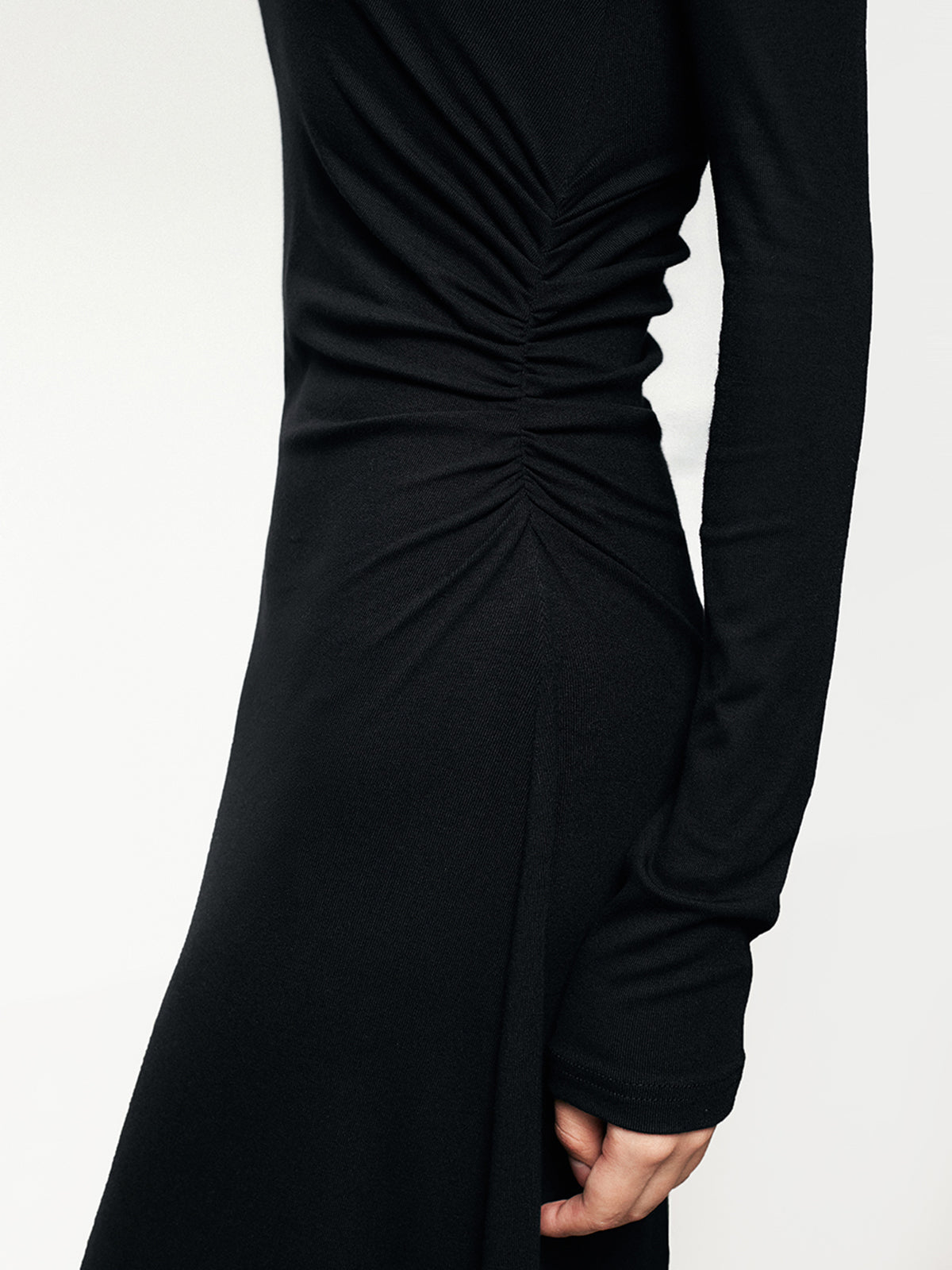 Asymmetric Long Sleeve Bodycon Long Dress