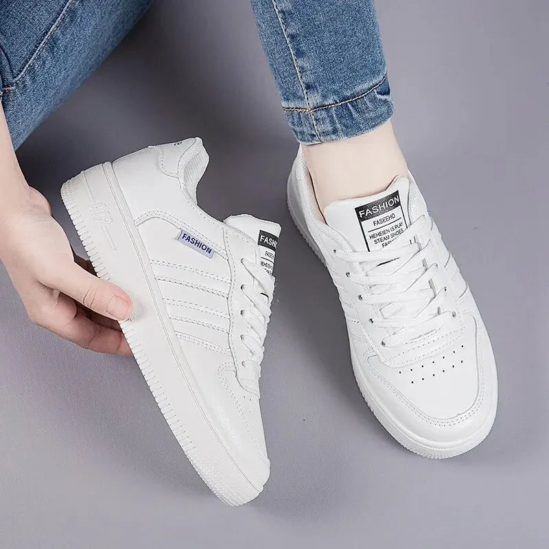 Women's Casual Leather Sneakers - Fashion