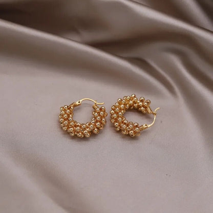 18k Gold Plated Pearl Hoop Earring