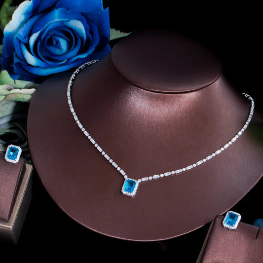 Zirconia Necklace and Earring Set