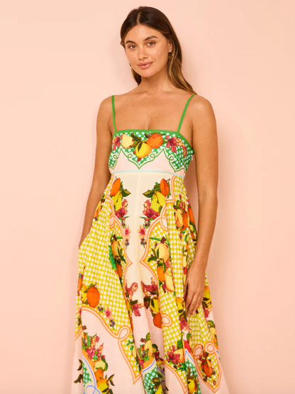 Printed Long Midi Dress - Paradise