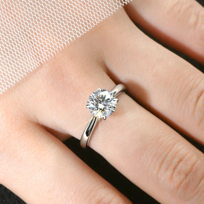 Solitaire Engagement Ring with Half Ring