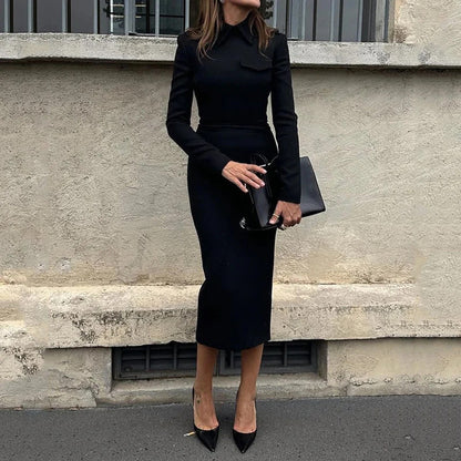 Classy Midi Dress Long Sleeve