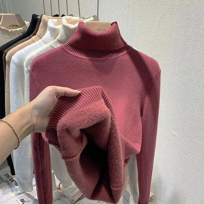 Plush turtleneck sweater