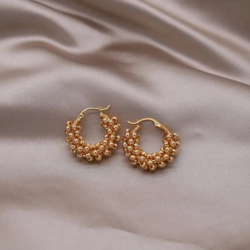 18k Gold Plated Pearl Hoop Earring