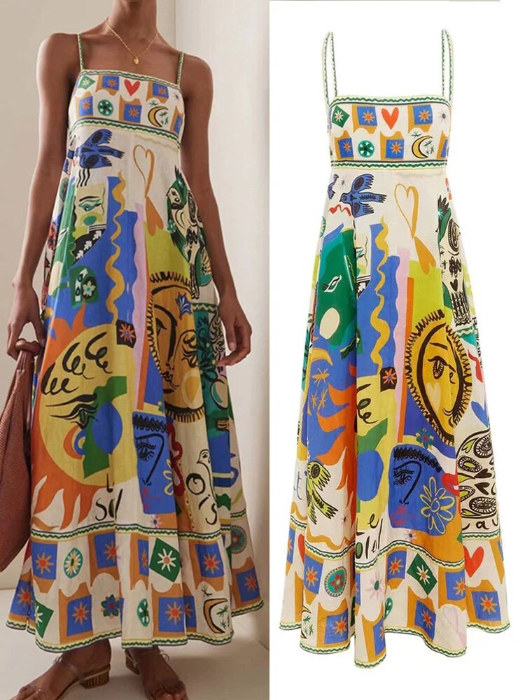 Long Printed Dress - Luane