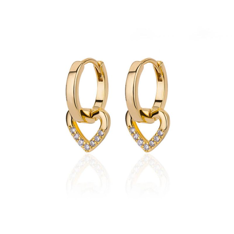 18k Gold Plated Heart Hoop Earring