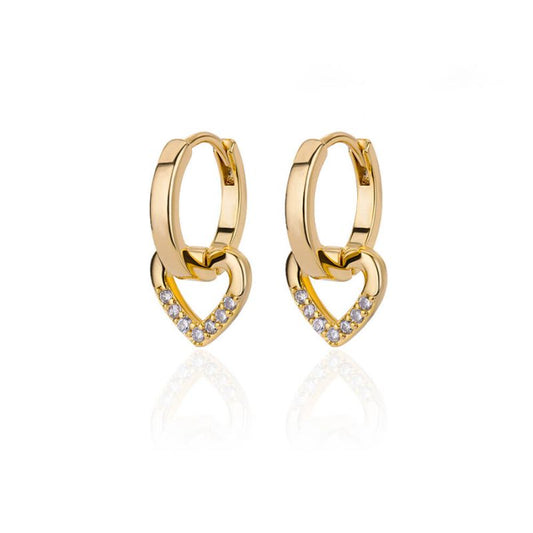 18k Gold Plated Heart Hoop Earring