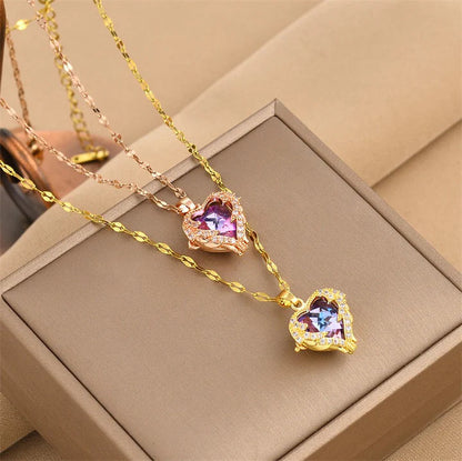 14 K Gold Plated Hearts Necklace