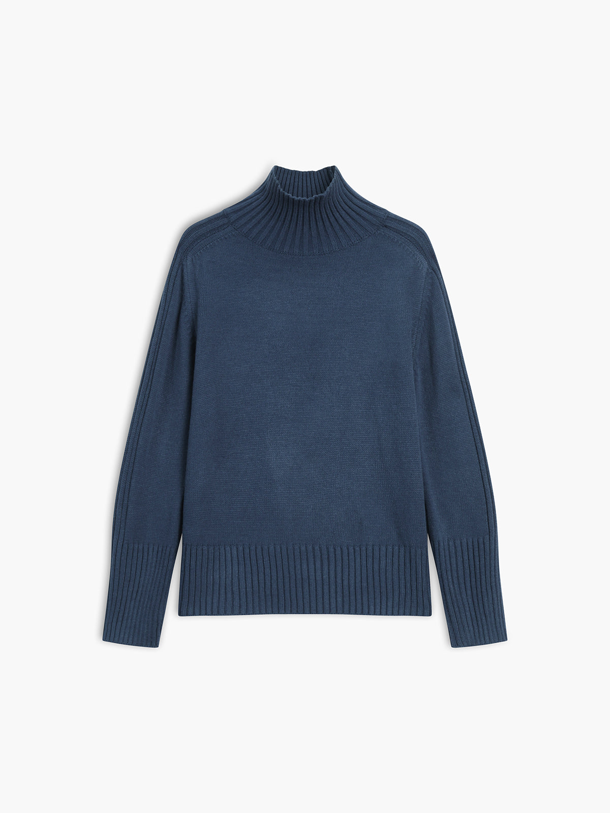 Solid High Neck Knit Sweater