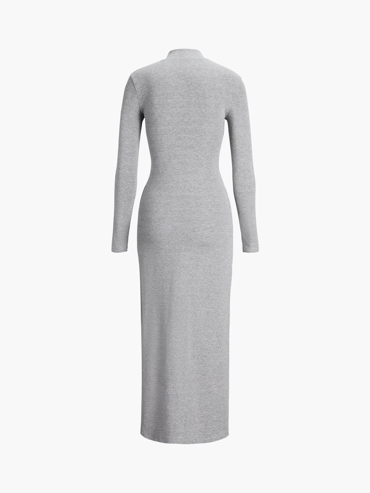 Pleated Long-Sleeved Dress With Slit