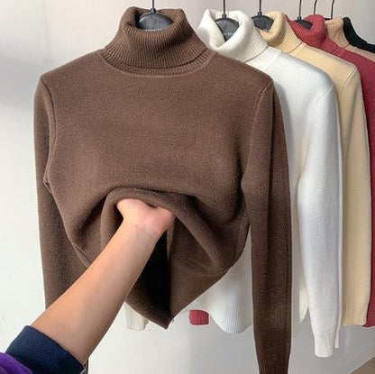 Plush turtleneck sweater