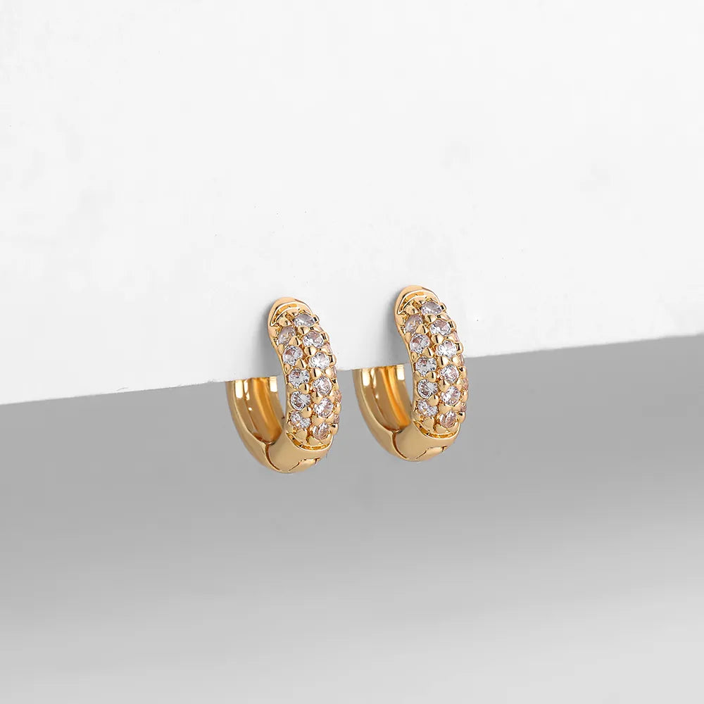 Zirconia-studded Trio Earring