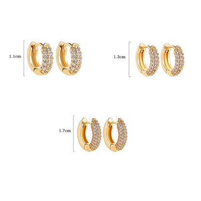 Zirconia-studded Trio Earring