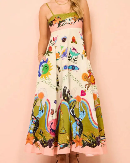 Long Midi Dress with Print