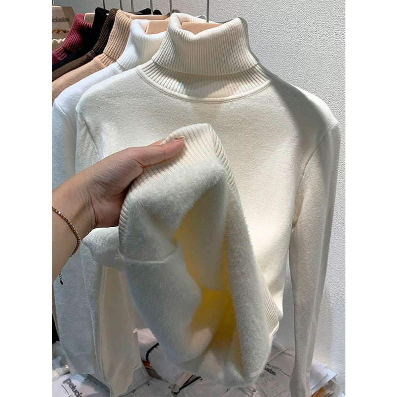 Plush turtleneck sweater