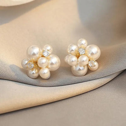 Flower Earring with Pearls