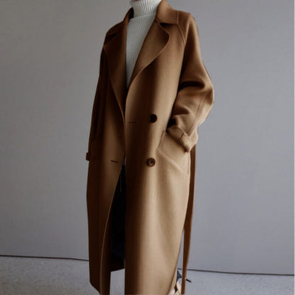 Women's Long Coat in Whipped Wool