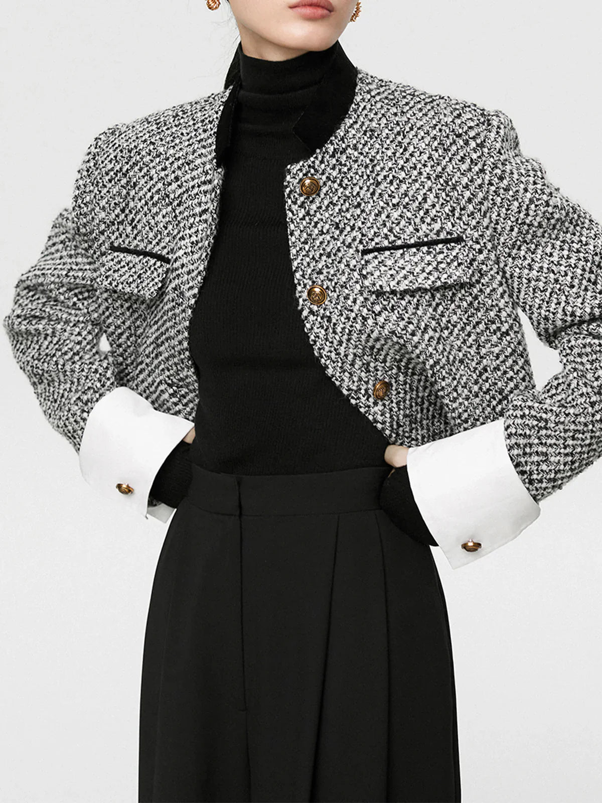 Tweed Boucle Crop Blazer