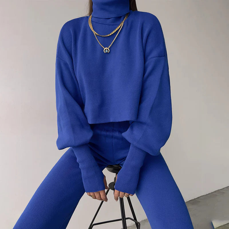 Turtleneck Crop and Pants Set