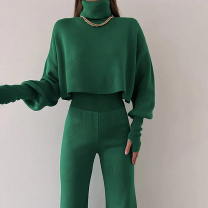 Turtleneck Crop and Pants Set