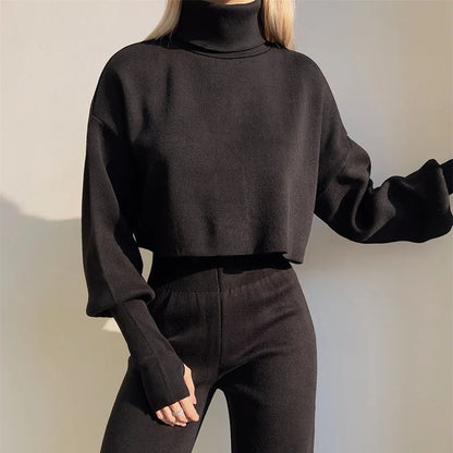 Turtleneck Crop and Pants Set