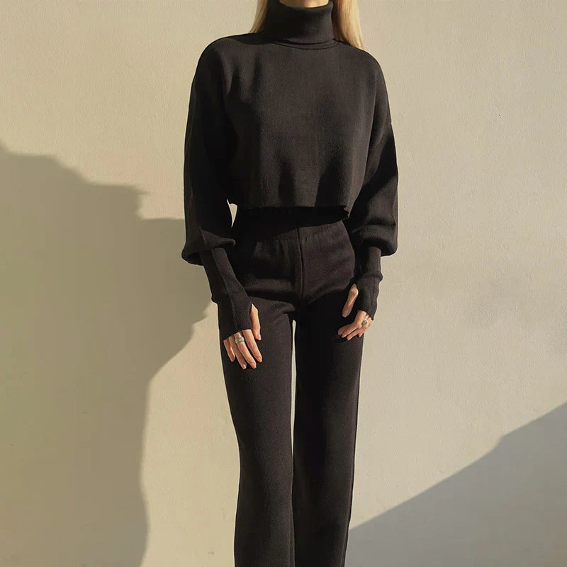 Turtleneck Crop and Pants Set