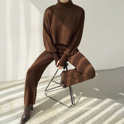 Turtleneck Crop and Pants Set