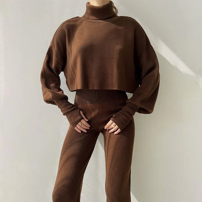 Turtleneck Crop and Pants Set