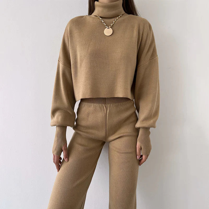 Turtleneck Crop and Pants Set