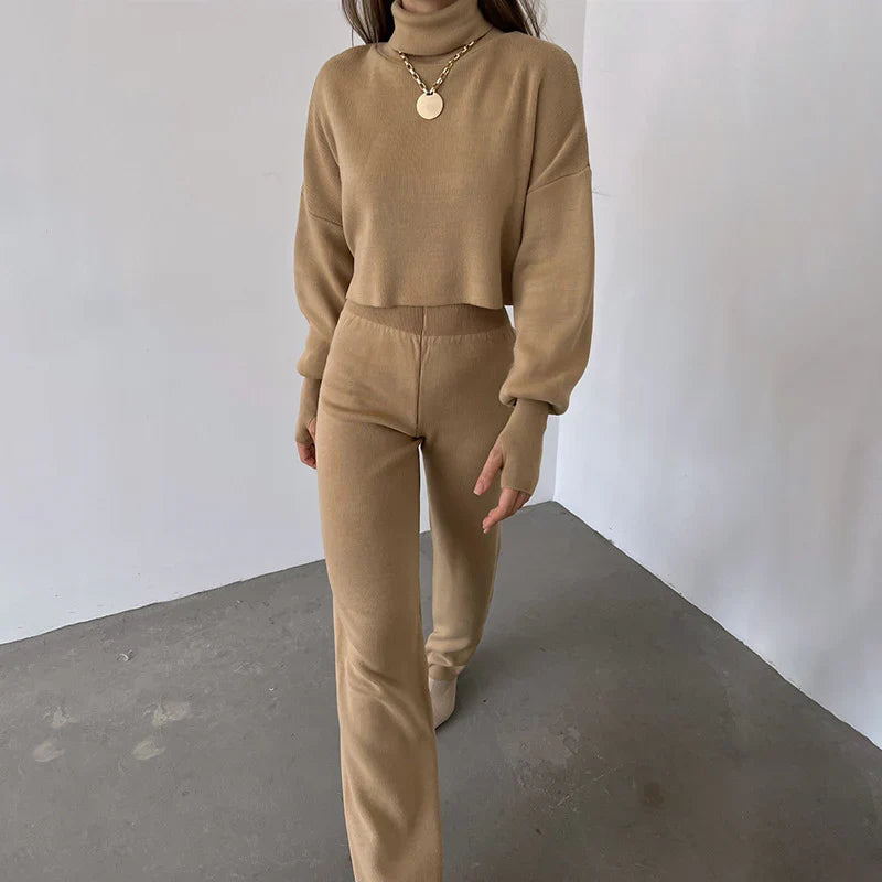 Turtleneck Crop and Pants Set