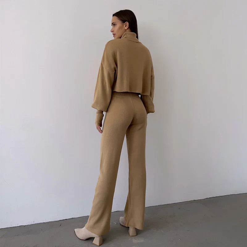 Turtleneck Crop and Pants Set