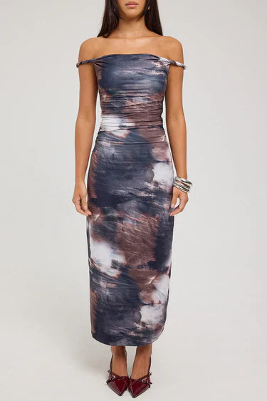 Midi Dress Tie Dye Print