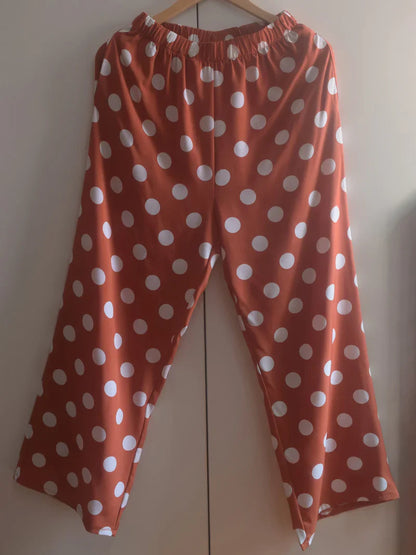 Polka Dot Shirt And Pants Set