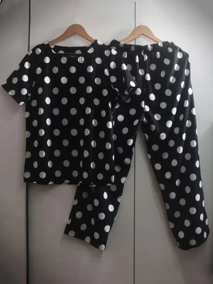 Polka Dot Shirt And Pants Set