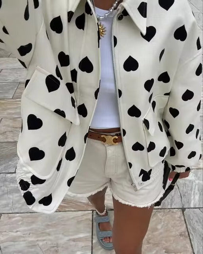 Women's Jacket With Polka Dots