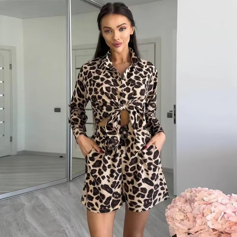 Two-piece Leopard Print Set