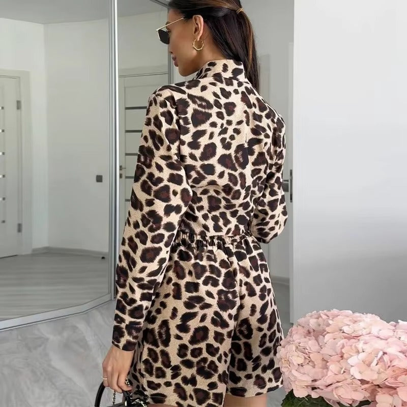 Two-piece Leopard Print Set